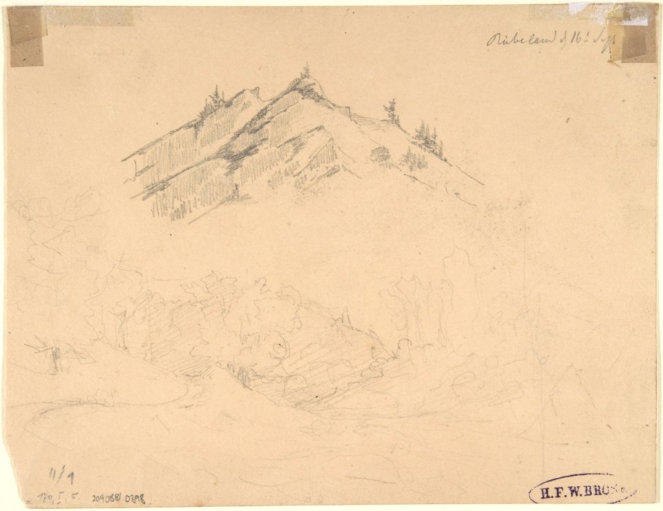 The Bode Valley with Rocks and Trees; verso- Landscape Studies MET DP803695