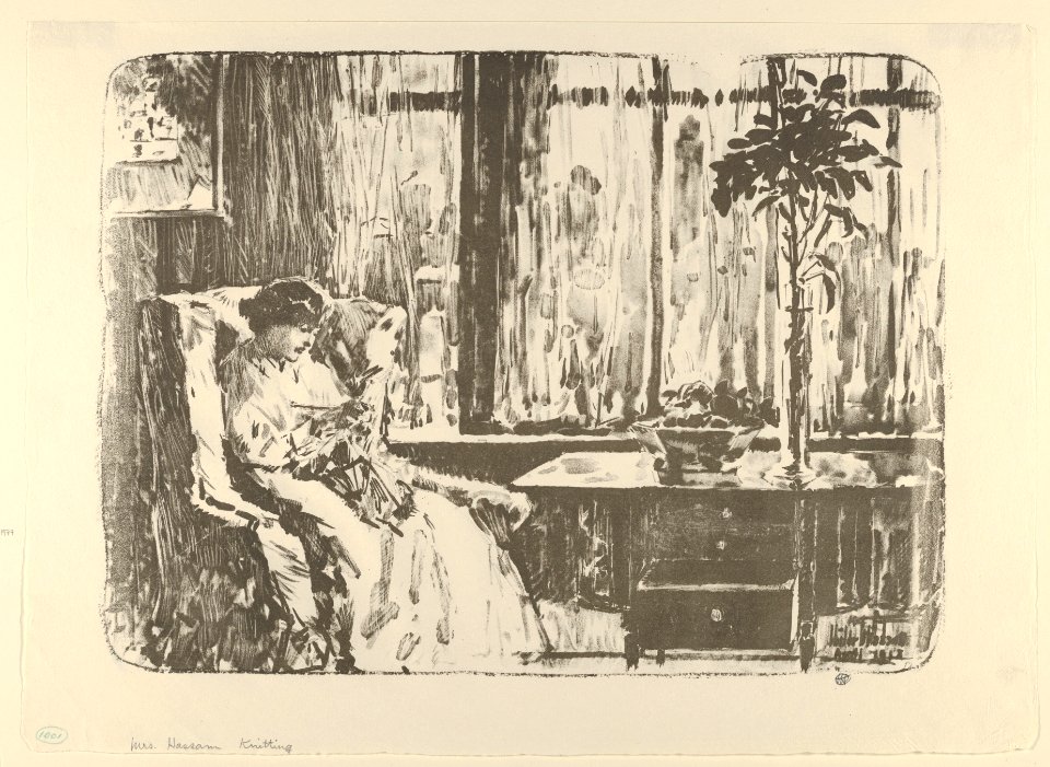 The Broad Curtain (Mrs. Hassam Knitting) MET DP836201