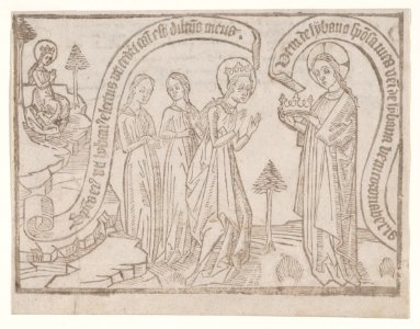 The Bridegroom Offering a Crown to the Bride from a Canticum Canticorum blockbook, 2nd edition MET DP873432