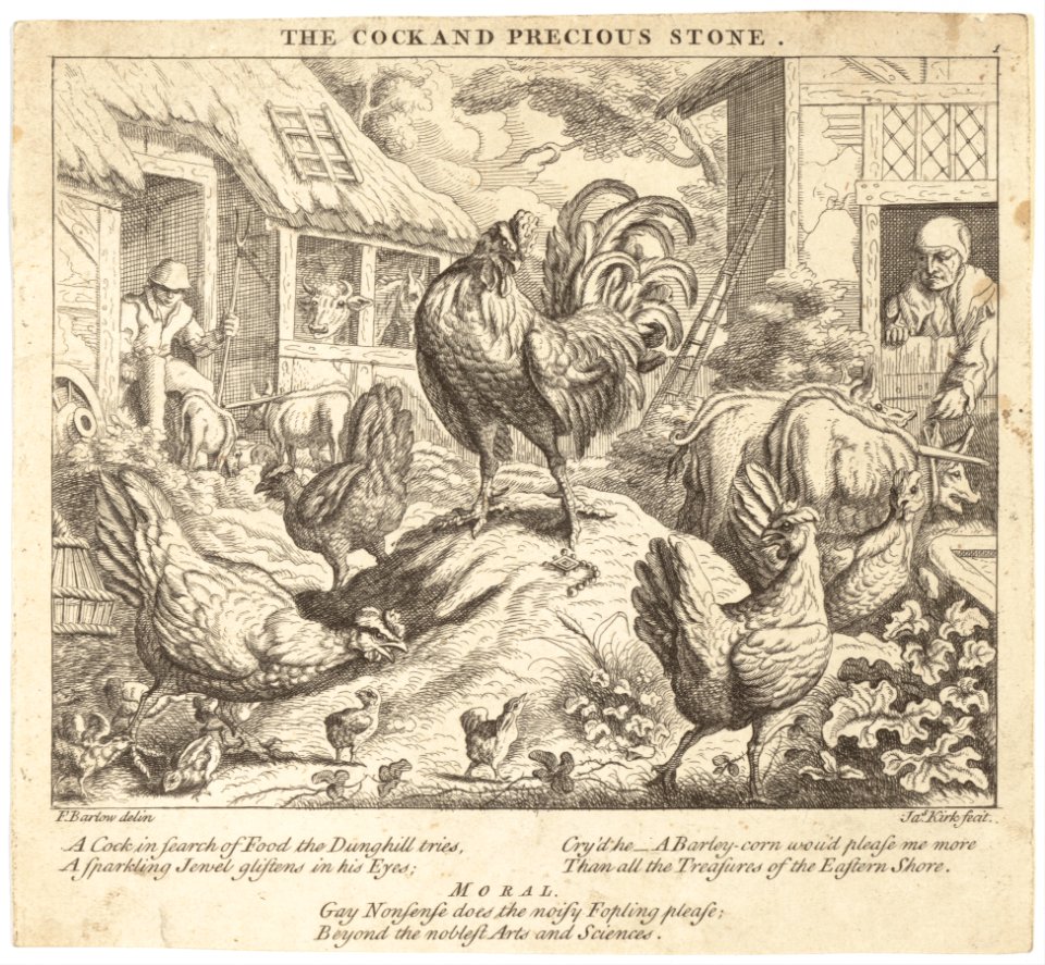 The Cock and the Precious Stone, from Aesop's Fables MET DP154223