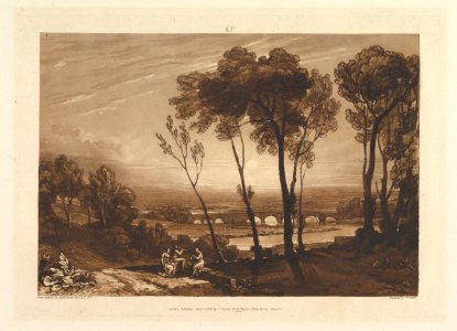 The Bridge in Middle Distance (Liber Studiorum, part III, plate 13) MET DP821374