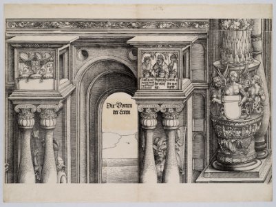 The Arch in the Entryway of the Left Portal and the Outer Left Column of the Central Portal Met DP-16116-029