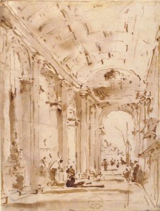 The Arcade of the Libreria, Looking Toward San Giorgio Maggiore MET 12.56.16