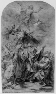 The Ascension of Christ (recto); Head of a Bearded Man Looking Down (verso) MET 264767 1985.102