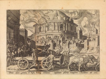 The Chaldeans Carrying Away the Pillars of the Temple of Jerusalem, from The Disasters of the Jewish People, plate 17 MET DP300234