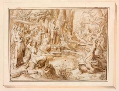 The Challenge of the Pierides, from Ovid's Metamorphosis (Book V- 294-678) MET DP152910