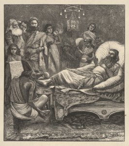 The Chronicles Being Read to the King (Dalziels' Bible Gallery) MET DP835722