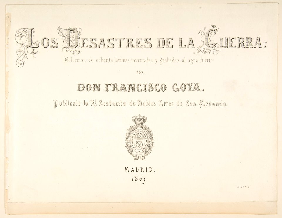 The Disasters of War (Los Desastres de la Guerra), title page MET DP817146