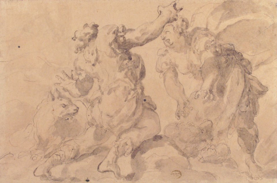 The Discovery of Romulus and Remus (recto); Three Ancient Soldiers (verso) MET 80.3.466 RECTO