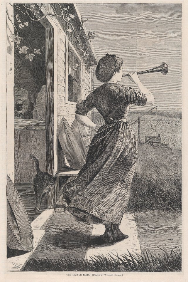 The Dinner Horn – Drawn by Winslow Homer (Harper's Weekly, Vol. XIV) MET DP875256