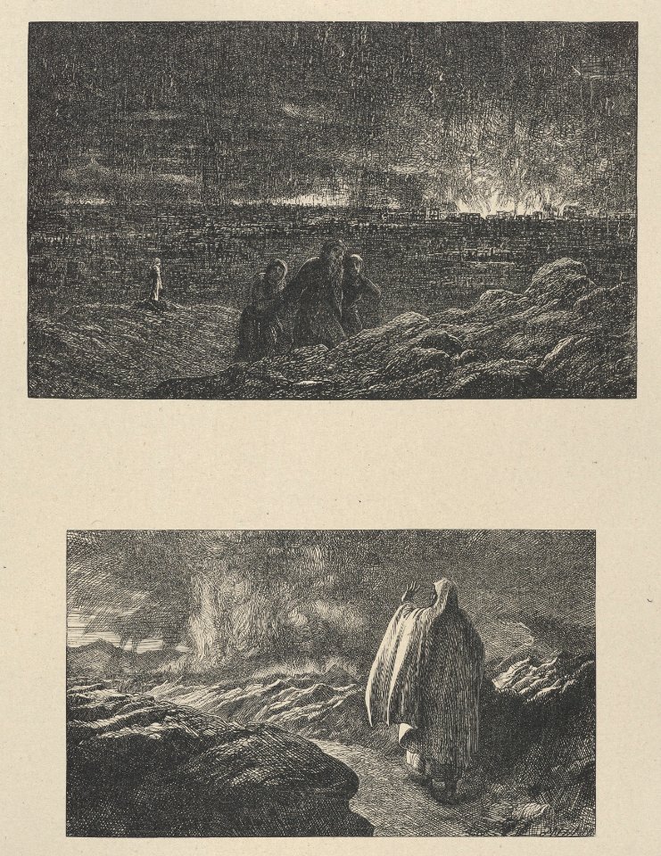 The Destruction of Sodom–Abraham Looking Towards Sodom (Dalziels' Bible Gallery) MET DP835843
