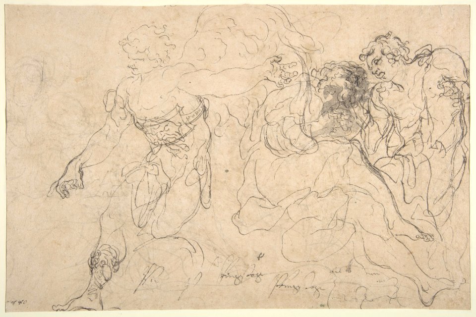 The Discovery of Romulus and Remus (recto); Three Ancient Soldiers (verso) MET DP810939