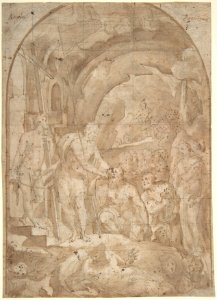 The Descent of Christ to Limbo (recto); Coats of Arms of Florentine and Sienese Families (verso) MET DP807870