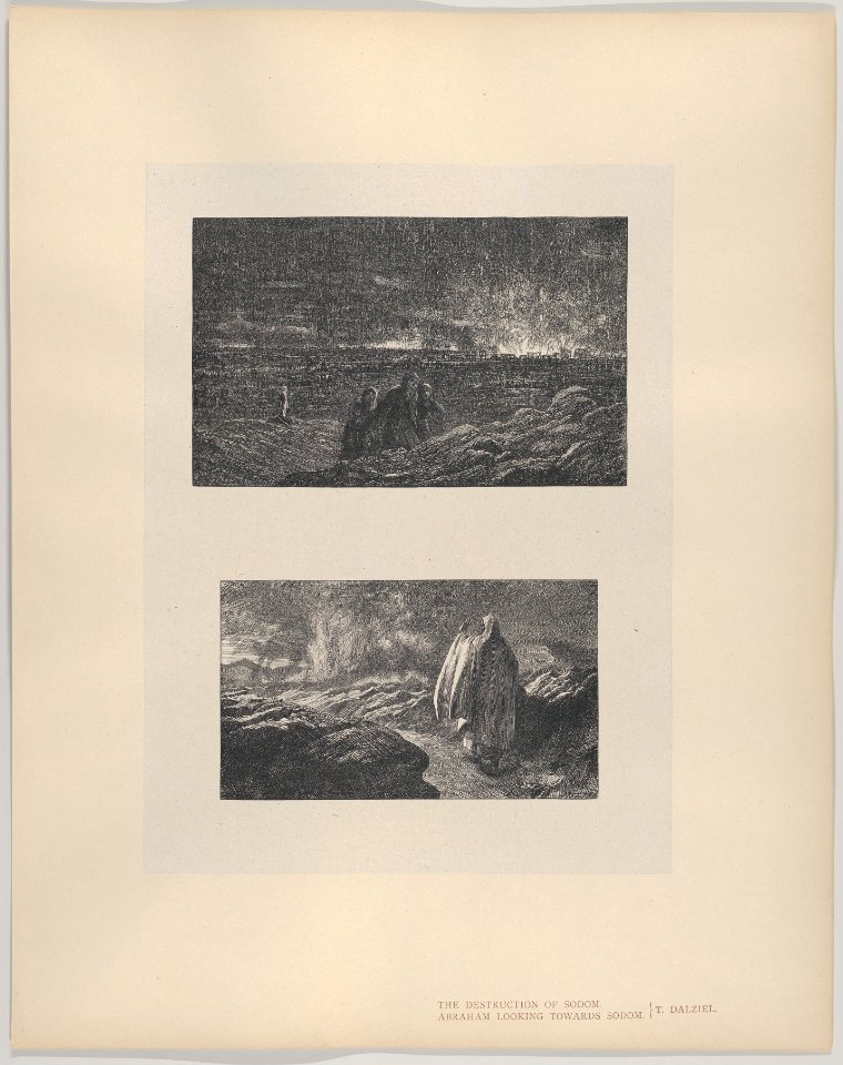 The Destruction of Sodom–Abraham Looking Towards Sodom (Dalziels' Bible Gallery) MET DP835860
