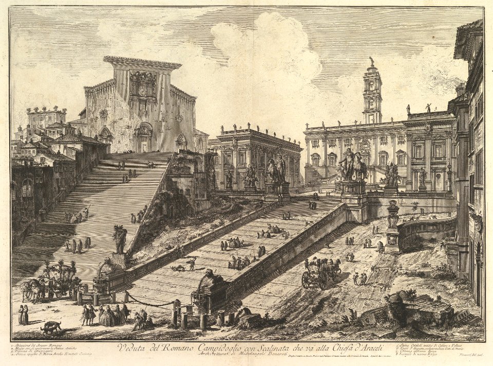 The Capitol and the steps of S. Maria in Aracoeli (Veduta del Romano Camipidoglio con scalinata che va alla chiesa d'Araceli) MET DP828315