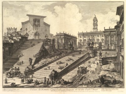 The Capitol and the steps of S. Maria in Aracoeli (Veduta del Romano Camipidoglio con scalinata che va alla chiesa d'Araceli) MET DP828315