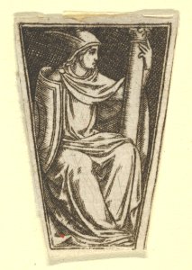 The cardinal virtue of Fortitude represented by a seated woman, her right hand on a column (possibly a modern impression) MET DP853468