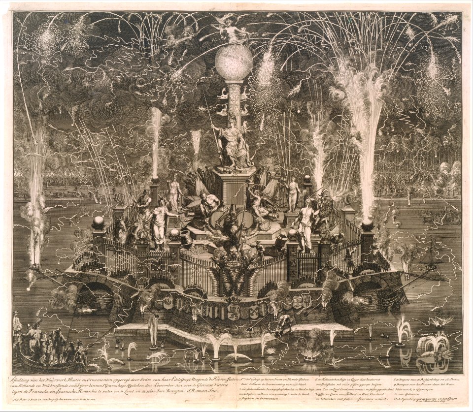 The Dutch Victory over the French and Spanish at Vigo Bay- Fireworks in the Hague, December 13, 1702 MET DT338161
