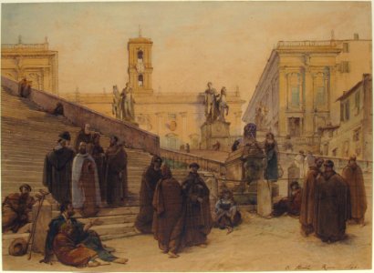 The Campidoglio seen from the Staircase of the Church of the Aracoeli, Rome, at Sunset MET 1988.274