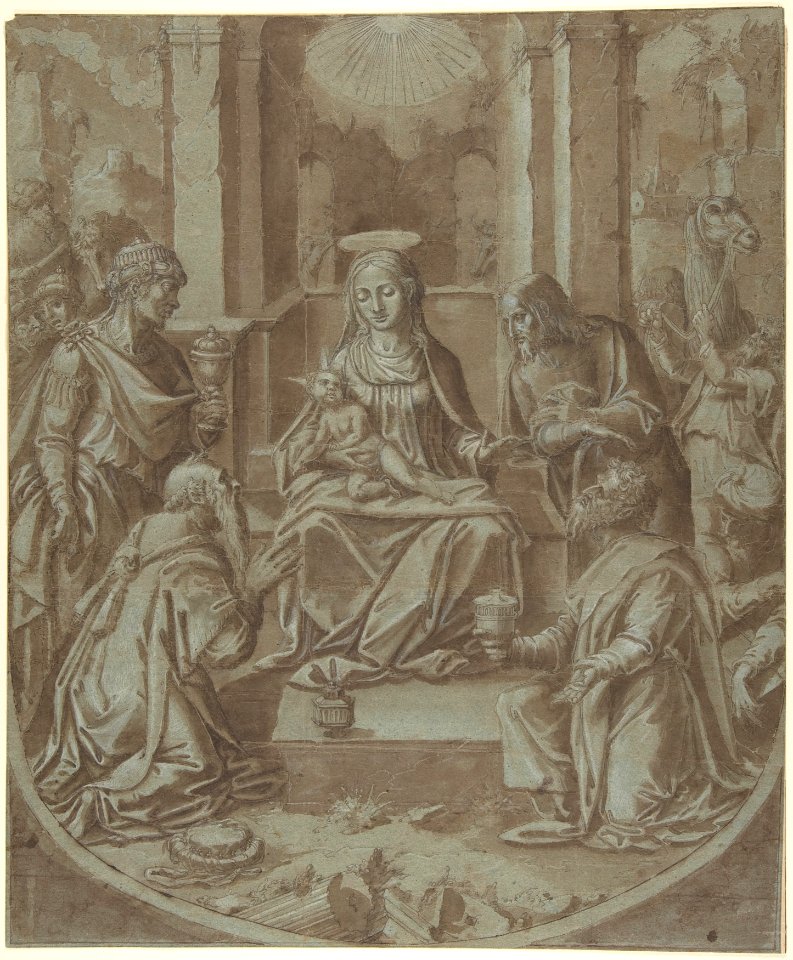 The Adoration of the Magi (Cartoon for an Embroidery) MET DP800630