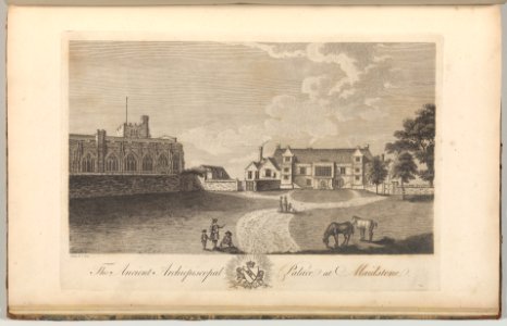 The Ancient Archiepiscopal Palace at Maidstone, from Edward Hasted's, The History and Topographical Survey of the County of Kent, vols. 1-3 MET DP-12696-055