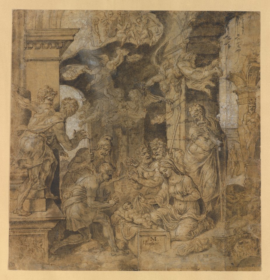 The Adoration of the Shepherds; verso- Sketches MET DP228695