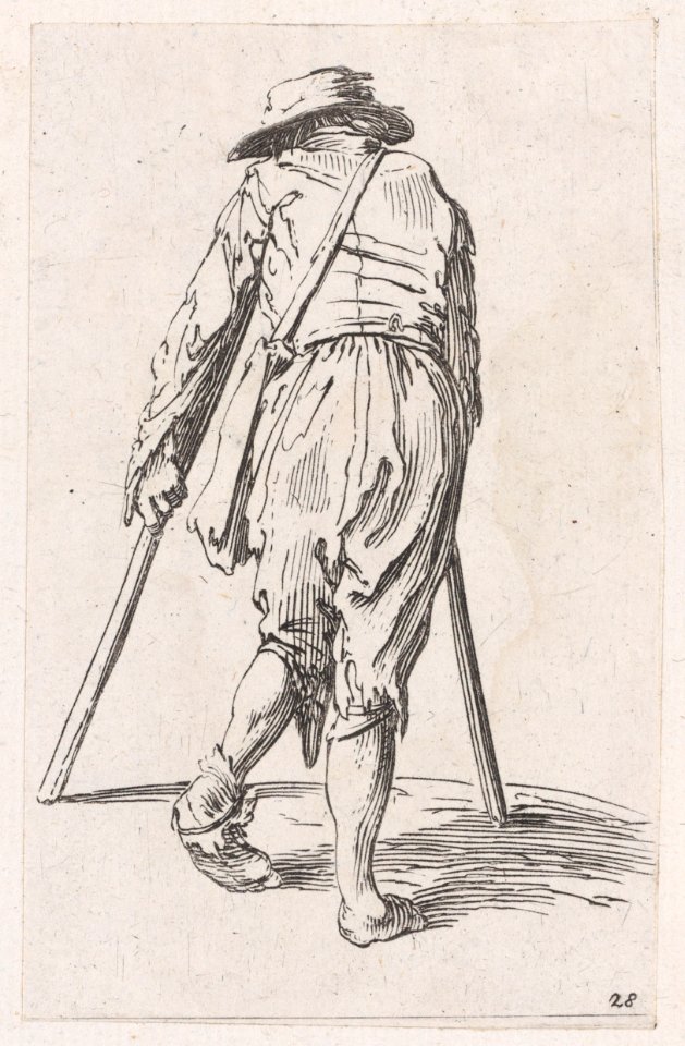 The Beggar on Crutches Wearing a Bonnet Met DP890673