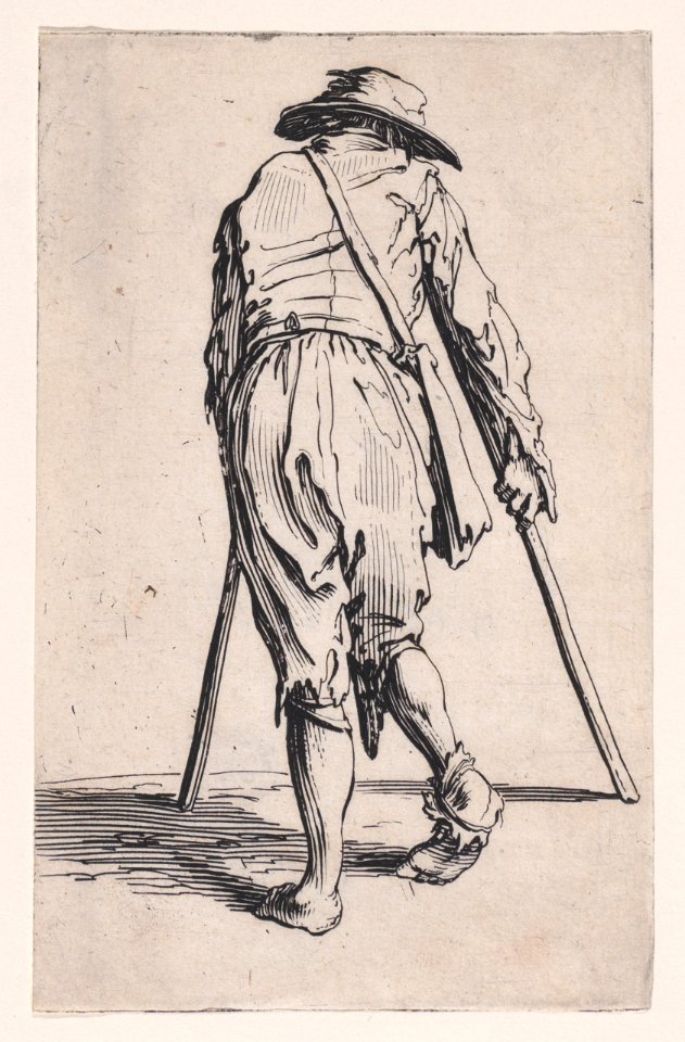 The Beggar with Crutches and a Hat Viewed from Behind Met DP890625