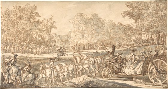 The Arrival of the Princely Carriage at the Starting Point of the Hunt MET DP804374