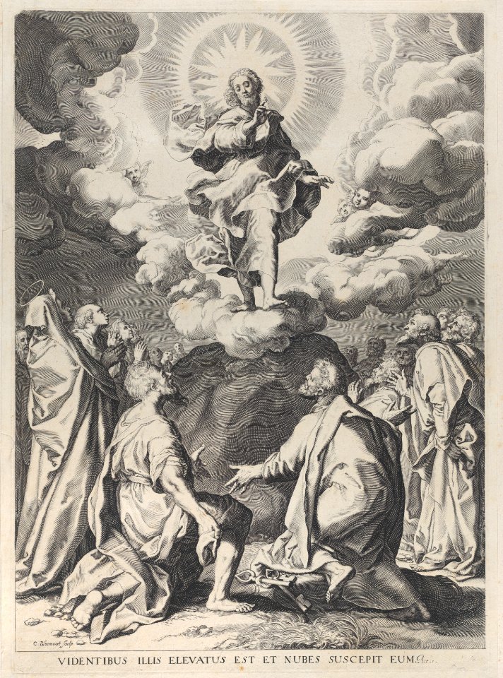 The Ascension, with Christ standing atop a rock at center Met DP885890
