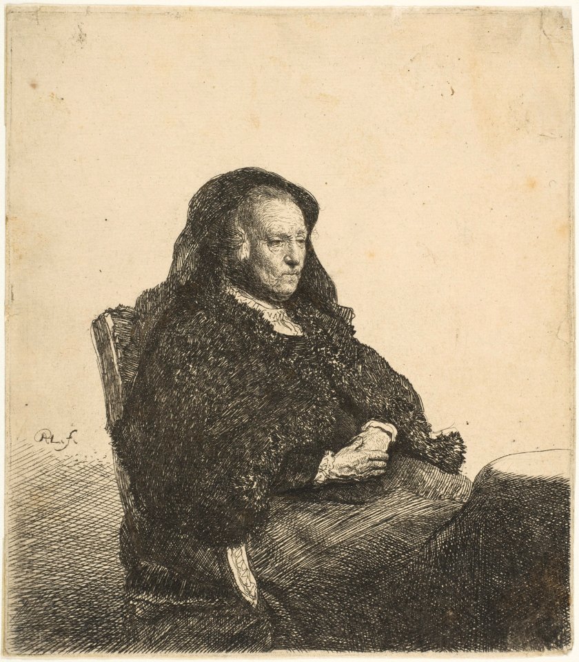 The Artist's Mother Seated at a Table Looking Right- Three-Quarter Length MET DP814381