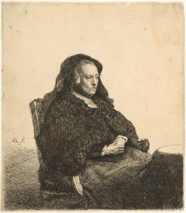 The Artist's Mother Seated at a Table Looking Right- Three-Quarter Length MET DP814381
