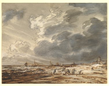 The Beach at Scheveningen (?), with Strollers MET DP820040