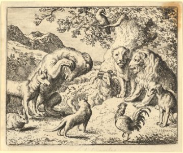The Bear Seeks Justice from the Lion Against Renard from Hendrick van Alcmar's Renard The Fox MET DP837698