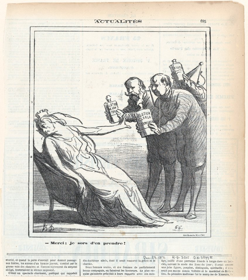 Thanks, I can do quite well without!, from 'News of the day,' published in Le Charivari, December 29, 1871 MET DP877928