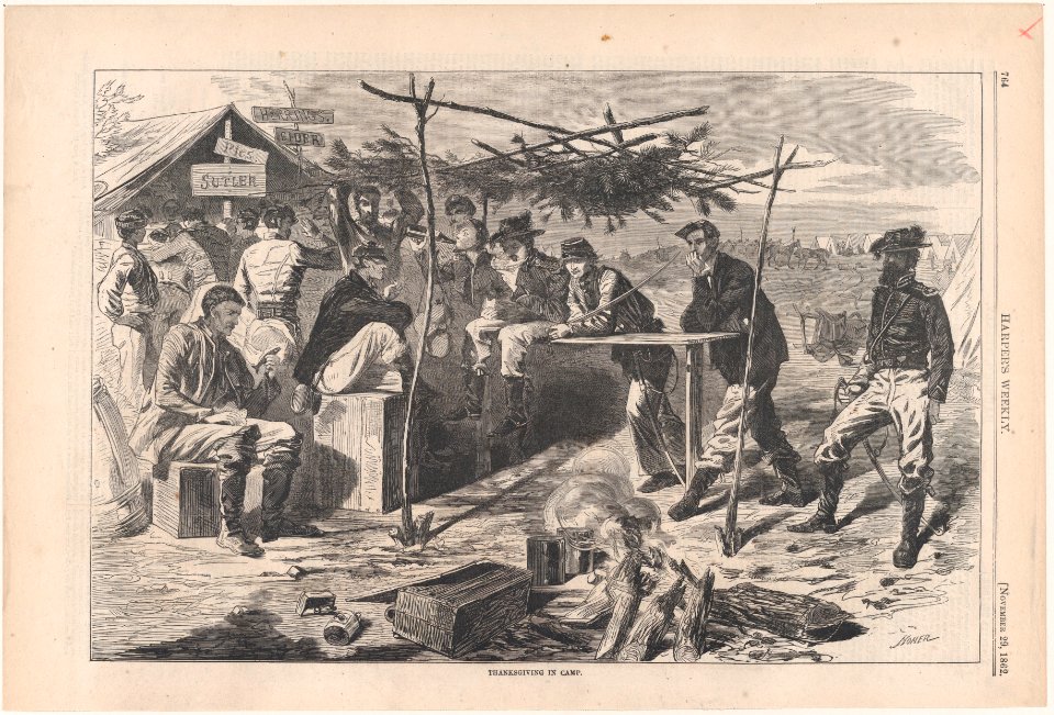 Thanksgiving in Camp (Harper's Weekly, Vol. VII) MET DP875226