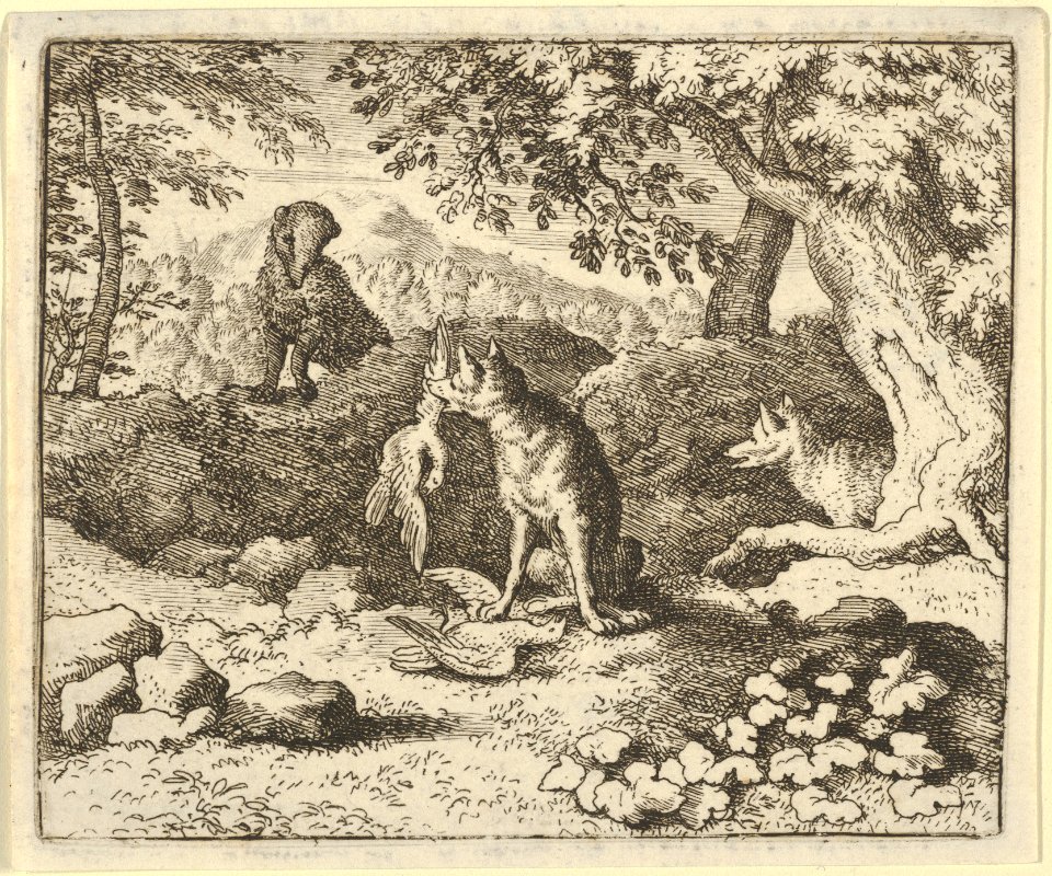 The Badger Hurries to Warn Renard of the Lion's Intention from Hendrick van Alcmar's Renard The Fox MET DP837730