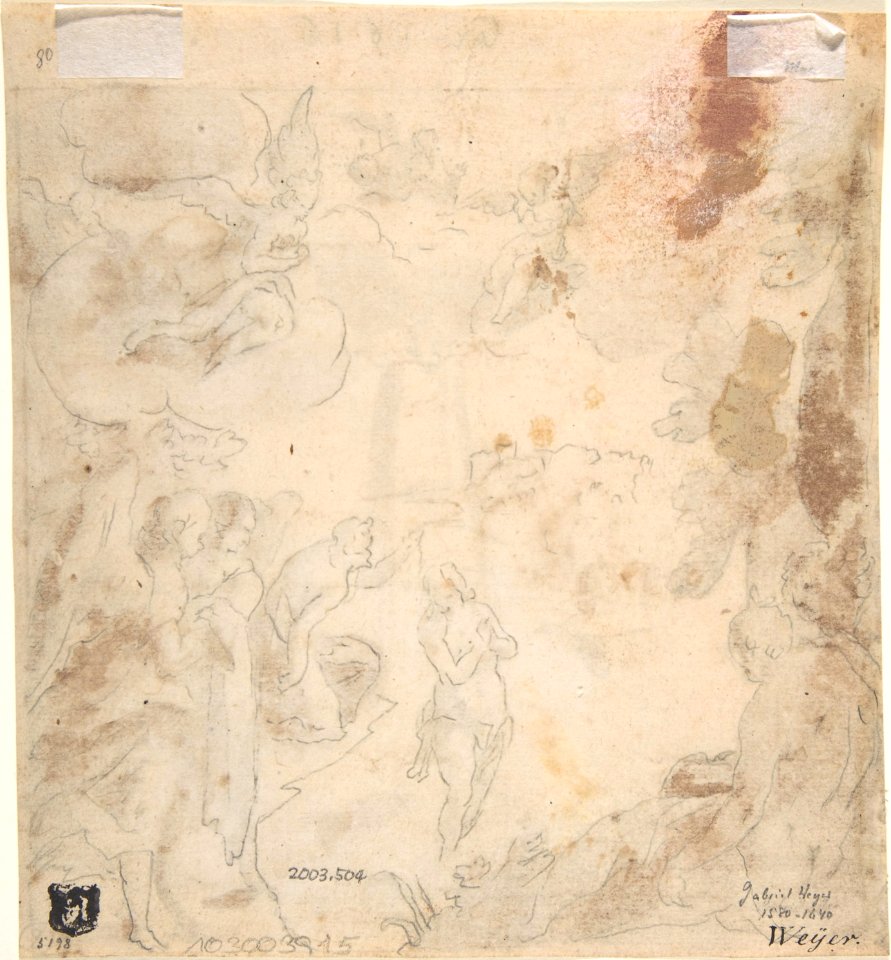 The Baptism of Christ (recto); The Baptism of Christ (verso) MET DP803124