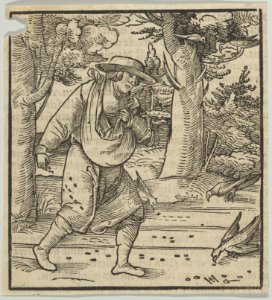 The Birds Eating the Seeds of the Sower, from Hymmelwagen auff dem, wer wol lebt... MET DP849954