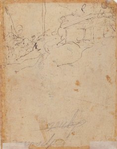 The Baptism of Christ (recto); Kneeling Figure (?) in a Landscape (verso) MET 17.236.31 VERSO