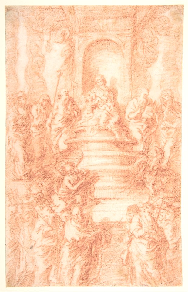 The Holy Kinship (Madonna and Child and St. John) with Prophets and Symbols of the Four Evangelists MET DP803229