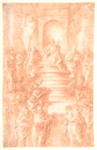 The Holy Kinship (Madonna and Child and St. John) with Prophets and Symbols of the Four Evangelists MET DP803229