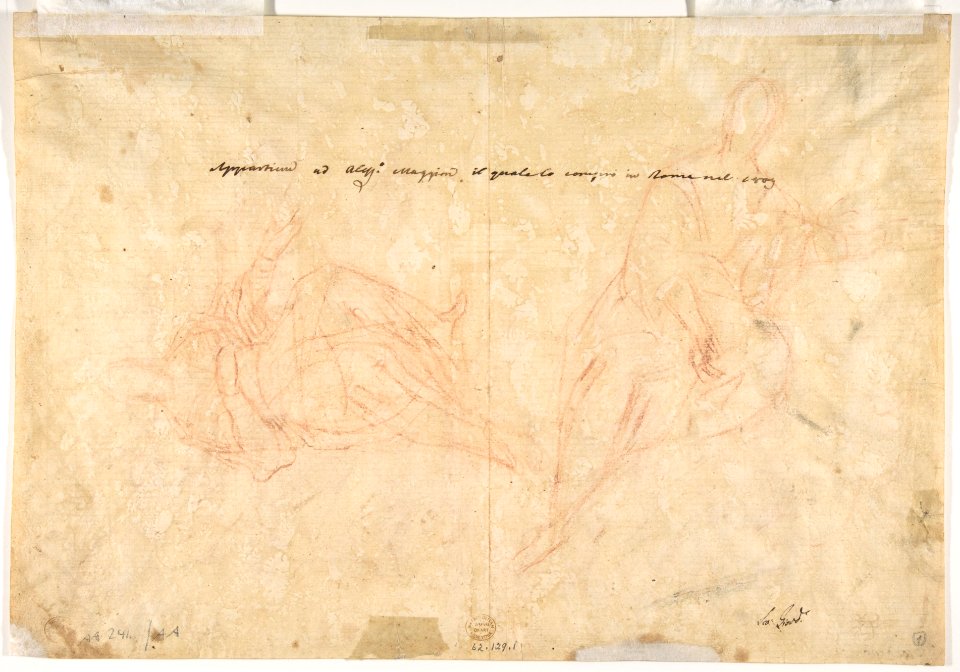 The Holy Trinity (recto); Studies of Seated Female Figures (the Virgin and another Saint?) (verso) MET DP810055