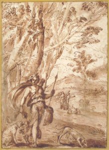 The Goddess Diana with Her Hounds Standing in a Landscape. MET 2008.178.8