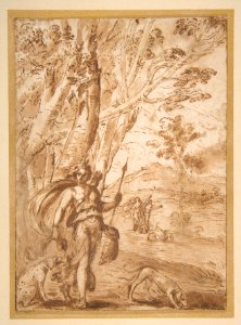 The Goddess Diana with Her Hounds Standing in a Landscape. MET DP811834
