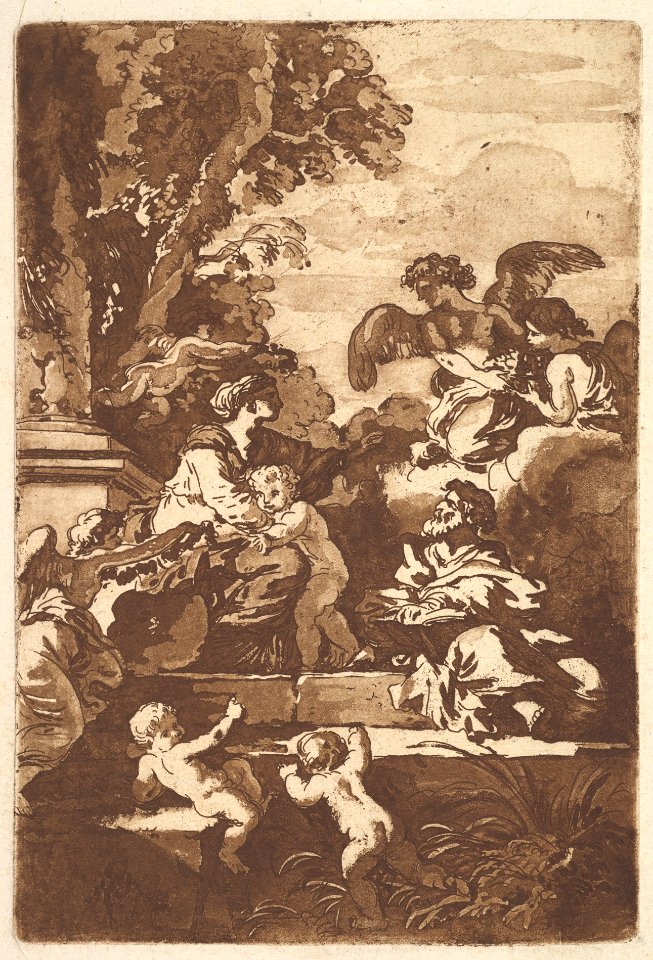 The Holy Family with Angels, in an album containing Recueil de Compositions par Lagrenée Le Jeune (Collection of Compositions by Lagrenée the Younger) MET DP829298