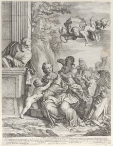 The Holy Family with angels at right and overhead Met DP885724