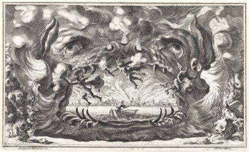 The hellmouth, set design from 'Il Pomo D'Oro' MET DP874831