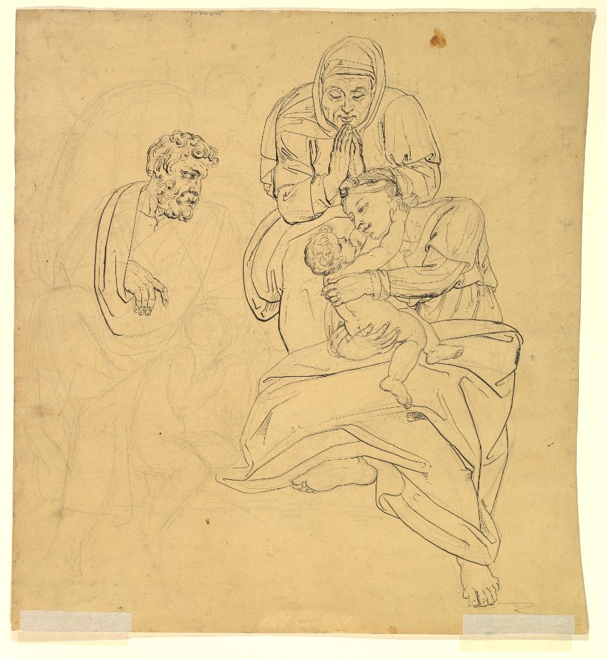 The Holy Family with Saint Anne and Saint John in a classical landscape; verso- The Holy Family with Saint Anne and Saint John MET DP819620