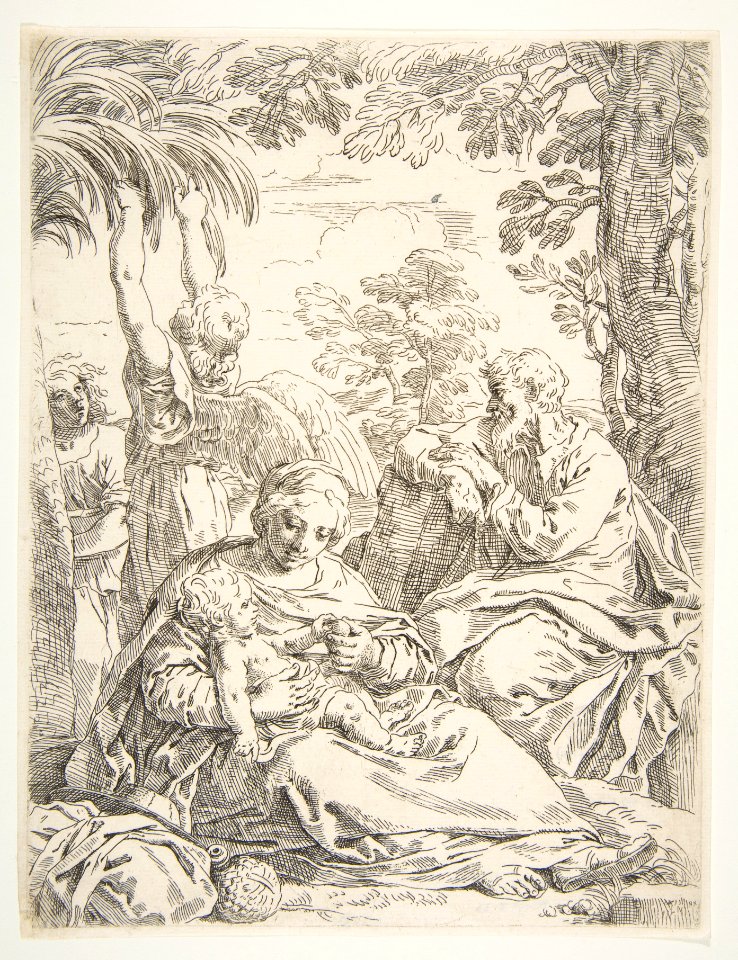 The Holy Family resting on their flight into Egypt MET DP816956